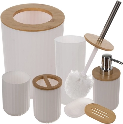 Set van 6 badkameraccessoires Ruhhy – Wit