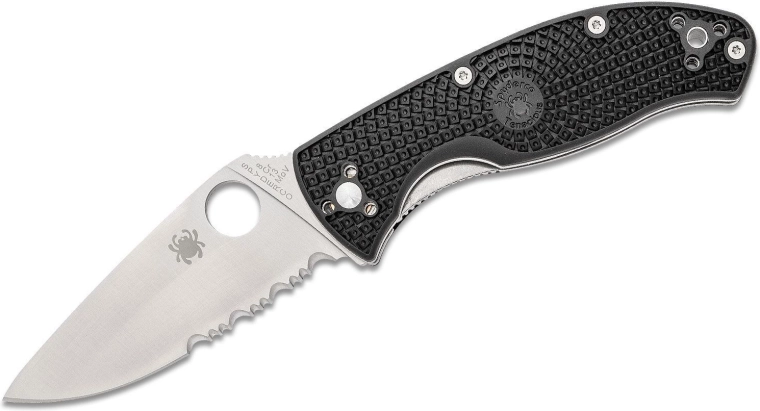 Vouwmes Spyderco Tenacious Lightweight, gedeeltelijk gekarteld lemmet 8,6 cm, zwart FRN