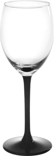 Witwijnglas 250 ml met zwarte steel