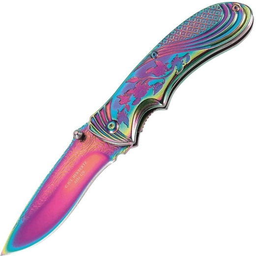 Herbertz Rainbow vouwmes 8 cm, regenboogkleurig