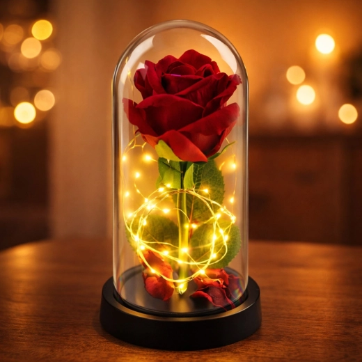 Elegante decoratie onder een stolp