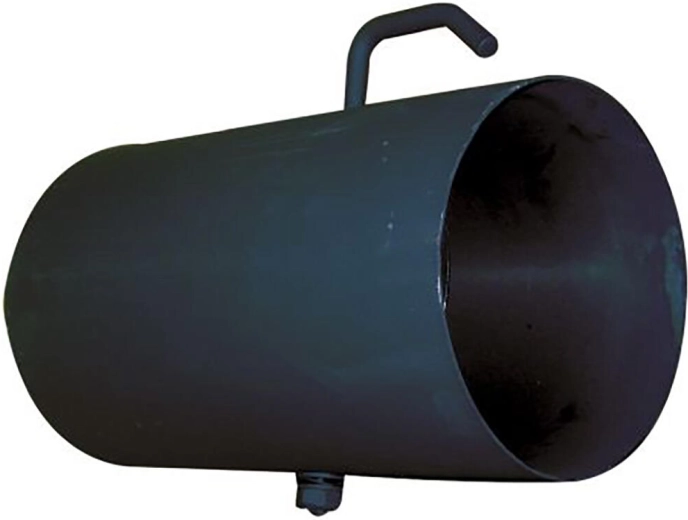Rookpijp met klep 125 mm, lengte 250 mm, zwart