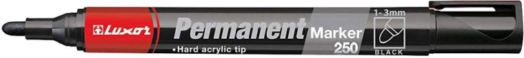 Permanente marker LUXOR 250 zwart met ronde punt 2–3 mm