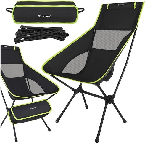 Trizand opvouwbare vissersstoel 41 × 52 × 86 cm zwart
