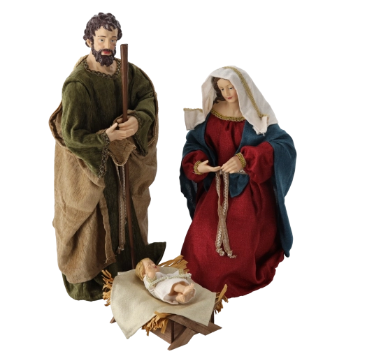 De Heilige Familie als dominant element van de kerststal