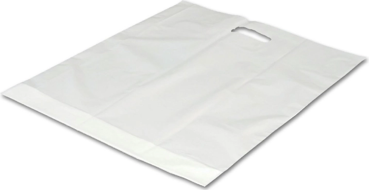 Grote witte plastic tas met uitsparing 54 × 59 cm - 1 stuk