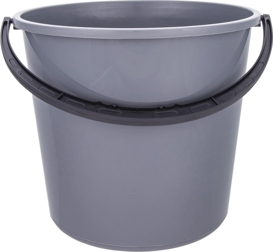 Plastic emmer met plastic hengsel 10 l grijs