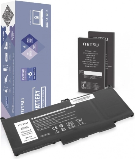 MITSU-batterij voor Dell Latitude 5300/5310/7300/7400, 7200 mAh (55 Wh) 7,6 V