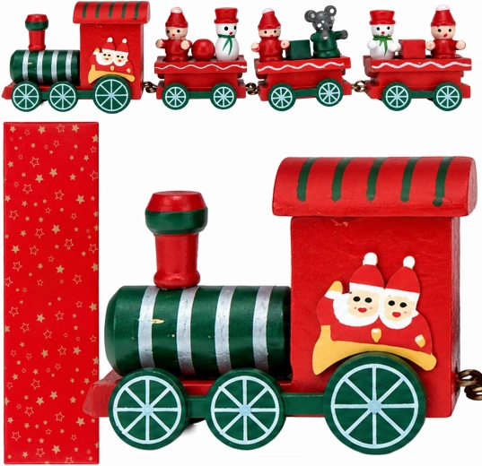 Houten kersttrein - 1 stuk