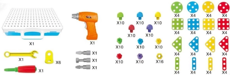 193 delen voor platte en 3D-constructies