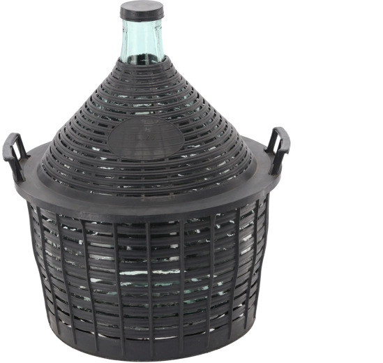 Glazen dame-jeanne in beschermmand 20 l