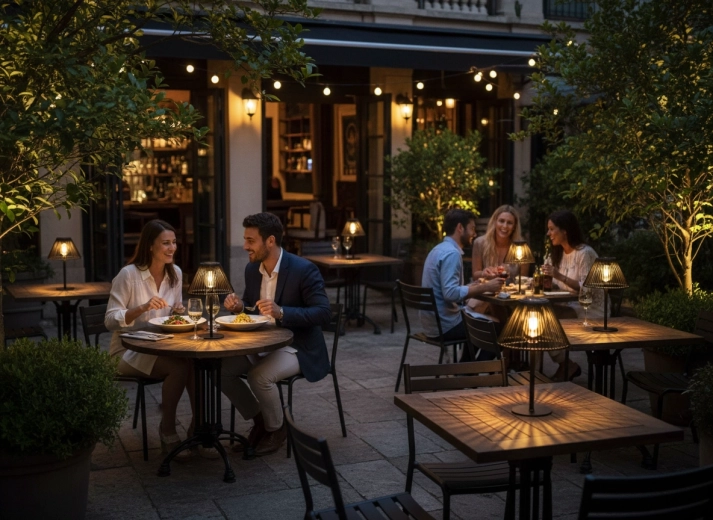 Draagbare tafellamp voor buiten dineren