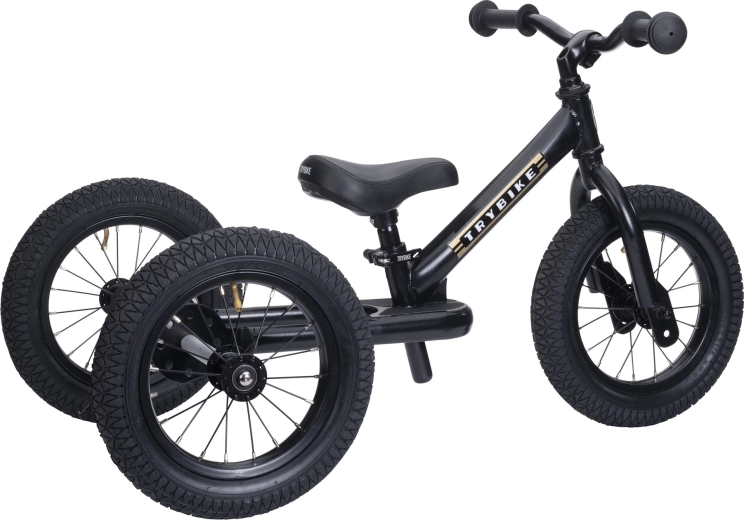 Trybike 2-in-1 kinderloopfiets en driewieler zwart
