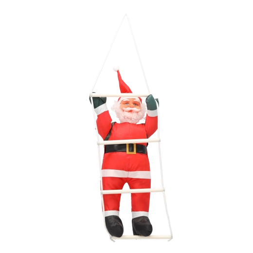Kerstdecoratie Santa die een ladder beklimt 60 cm