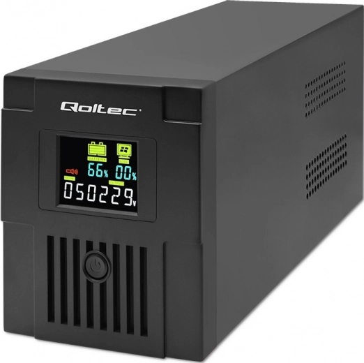 Noodstroomvoorziening UPS Qoltec Monolith 1500 VA, 900 W met LCD en USB