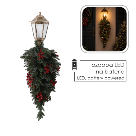 Kerstwandlamp met LED-guirlande, 90 cm