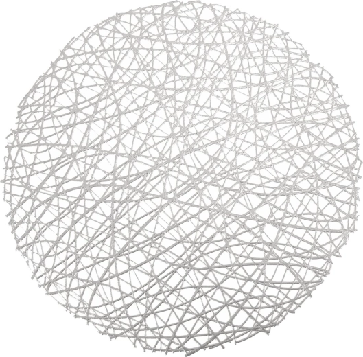 Zilverkleurige ronde placemat van UH-kunststof 39 cm