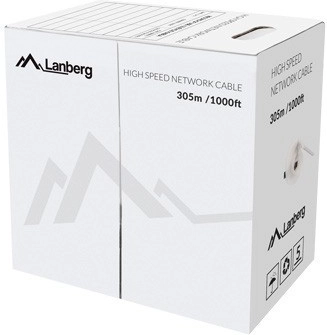 Netwerkkabel Lanberg UTP Cat 5e, 100% koper, 305 m, geel