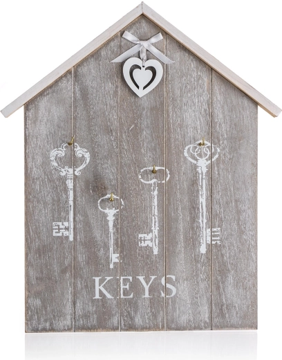 Wandplank voor sleutels HEART van MDF 34 × 29,5 × 2 cm