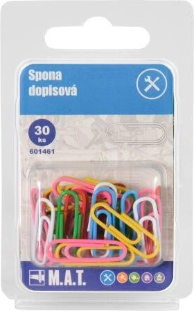 Gekleurde kantoor paperclips, mix van kleuren, 30 stuks