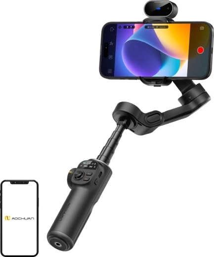 AOCHUAN Smart X2 stabilisator voor smartphone met AI-sensor zwart