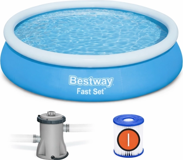 Zelfopbouwend zwembad Bestway Fast Set 366 × 76 cm met filterpomp