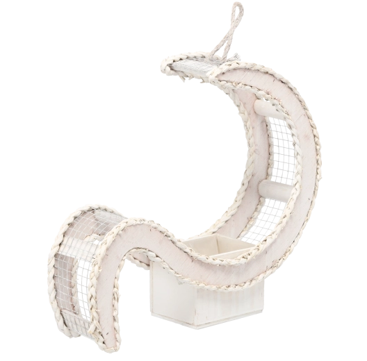 Witte houten plantenbakhoes in de vorm van de letter S 52 × 14 × 45 cm