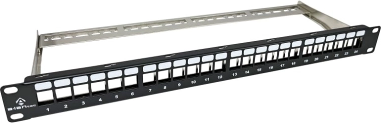 Modulair patchpaneel 1U leeg 24 poorten voor keystone