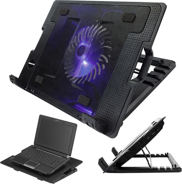 Koelplaat voor laptop 17" met LED-verlichting en USB