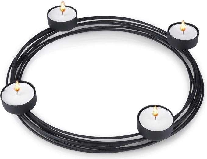 Metalen zwarte kandelaar voor 4 kaarsen Home Styling Collection