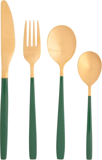 Bestekset NOBLE GOLD GREEN 24-delig in geschenkdoos