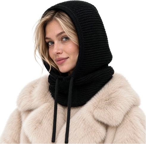 Dames winterbalaclava 3-in-1 Glimz zwart