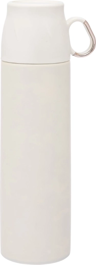 Altom Design thermosfles met deksel in de vorm van een kopje 500 ml wit met gouden details