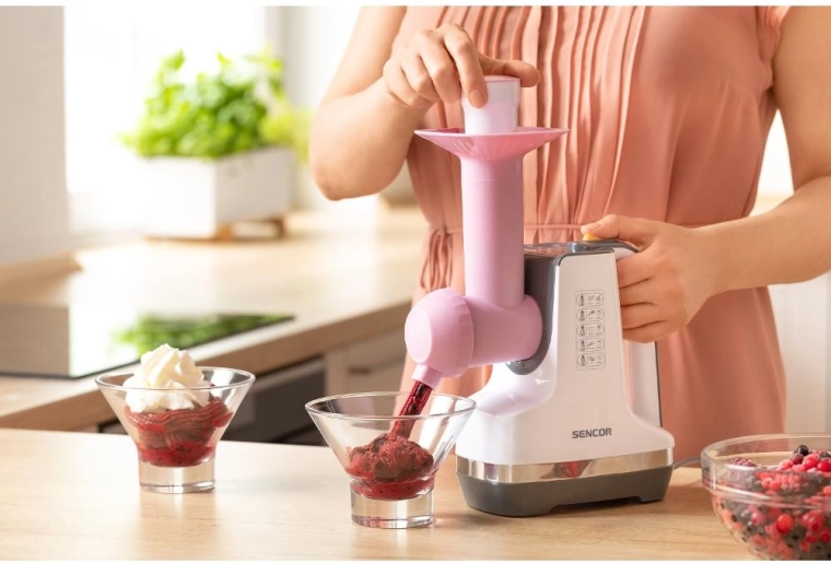 Zelfgemaakte sorbet van bevroren fruit