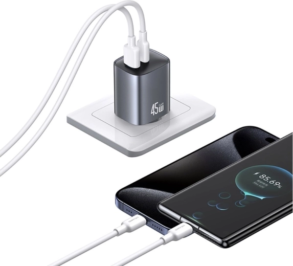 Twee poorten om twee apparaten op te laden