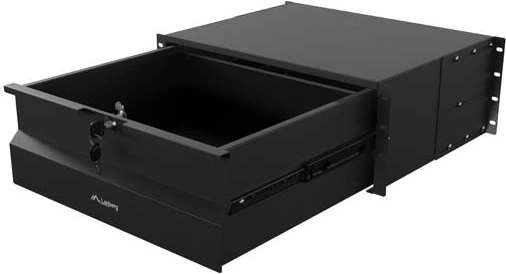 Lanberg afsluitbare uittrekbare racklade 19" 4U, diepte 360 mm, zwart