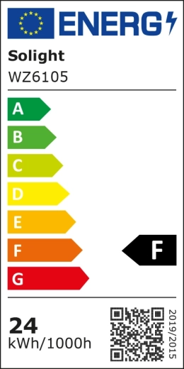 Energieklasse F en verbruik 24 kWh/1000 h