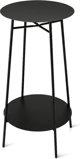 Metalen bijzettafel zwart 30 × 60 cm
