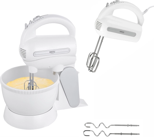 Camry CR 4213 Mixer met roterende kom, turbo-keukenmachine, 4 opzetstukken, 600 W
