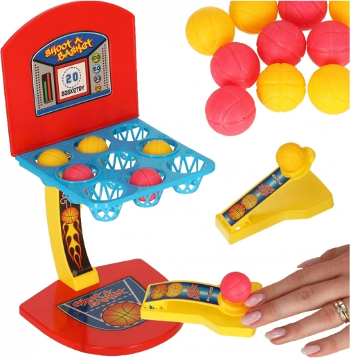 Tafel mini-basketbal met katapult – spel voor 2 spelers