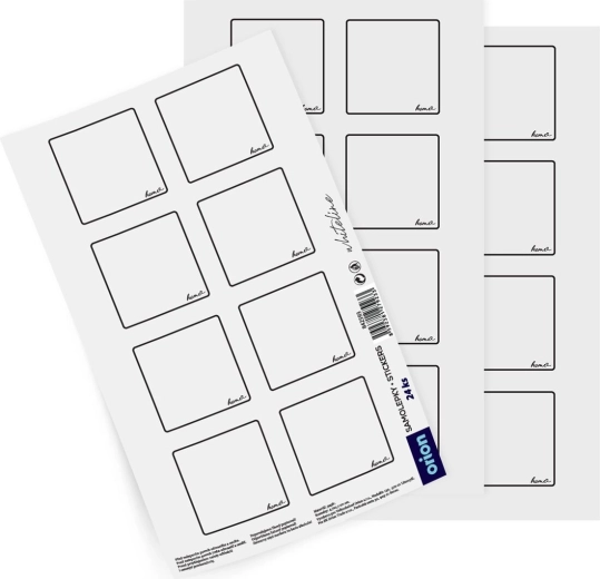 Stickers voor voorraadpotten Whiteline vierkant (24 stuks)
