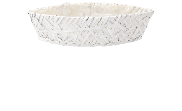 Houten plantenbakhoes in de vorm van een bootje 51 × 19 × 11 cm wit - 1 stuk