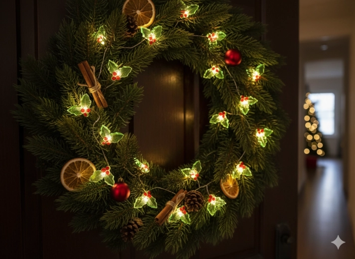 Betoverende kerstsfeer met warm licht