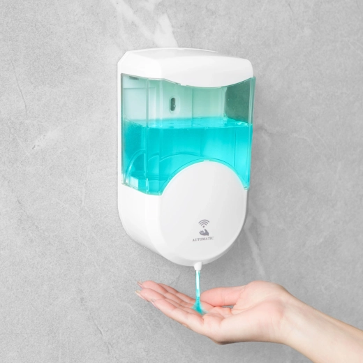 Automatische wanddispenser voor zeep 600 ml op batterijen, wit