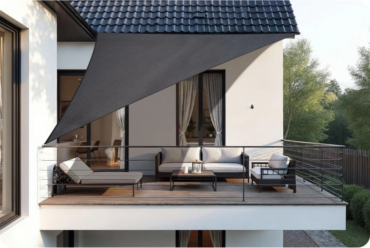 Stijlvolle schaduw voor balkon, terras en tuin