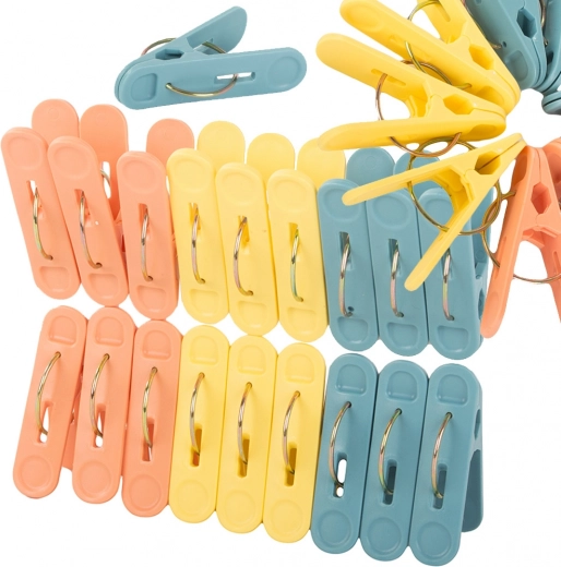 Kunststof wasknijpers, 18 stuks, extra sterk, multicolor