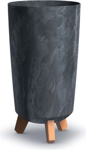 Bloempot op pootjes met betoneffect, antraciet, 19,5 cm