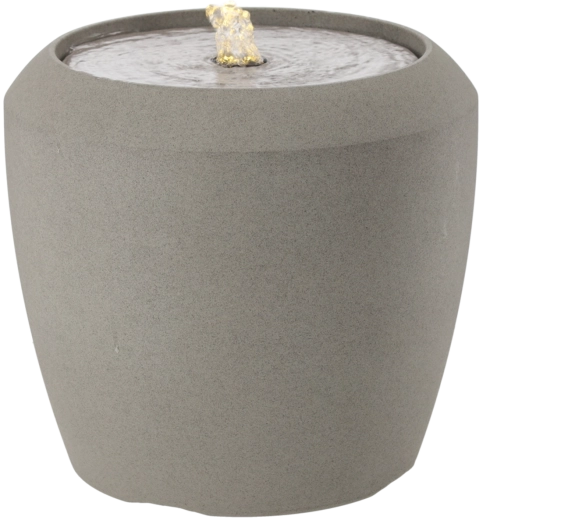 Tuinfontein met LED-verlichting, grijs, 44 × 44 × 39,5 cm