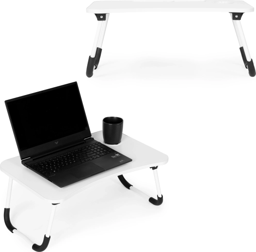 Opvouwbare laptoptafel 60 × 40 cm, wit, ModernHome