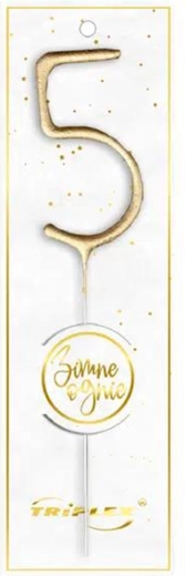 Sterretje nummer 5 goud 16,5 cm